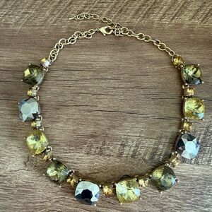 Gold-Tone Yellow Crystal Statement Necklace
